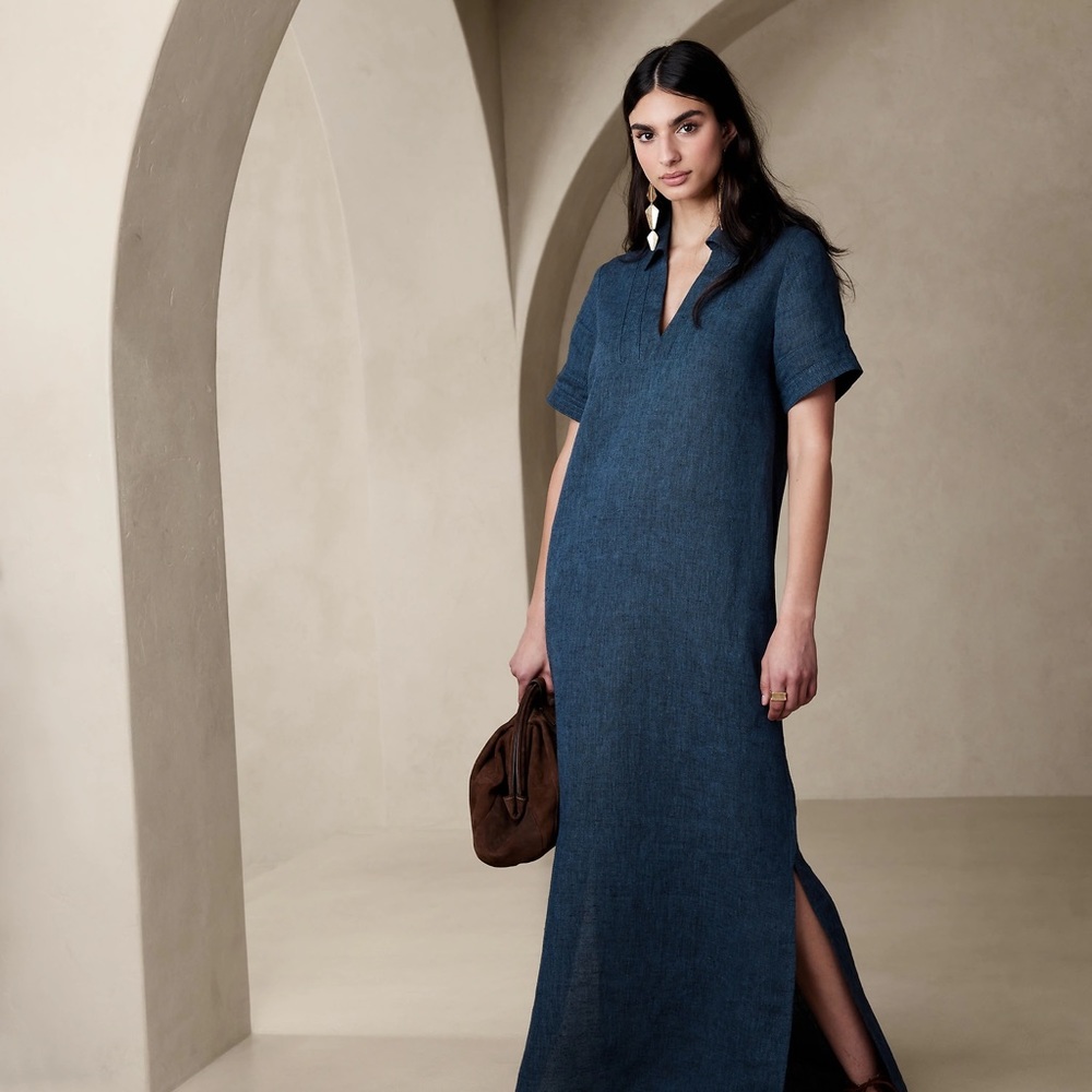 BNWT Banana Republic Linen Maxi Shirtdress